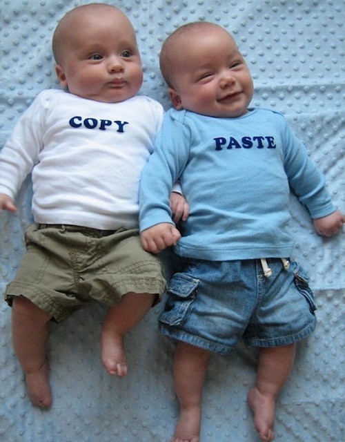 Photo:  Copy paste twin shirts